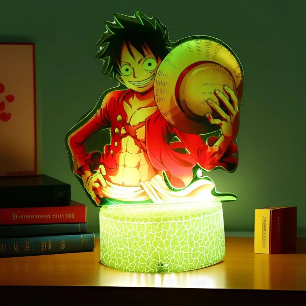 Actions Figure One Piece Luffy Zoro Anime Figures 3D Lamp PVC Action Collection Model Toys LED Night Light Kid Christmas Gift 2