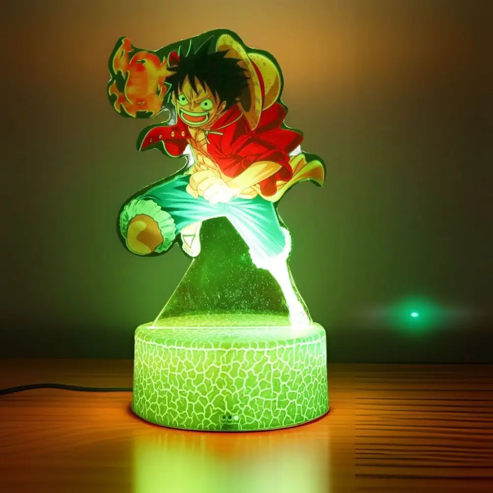 Actions Figure One Piece Luffy Zoro Anime Figures 3D Lamp PVC Action Collection Model Toys LED Night Light Kid Christmas Gift 5