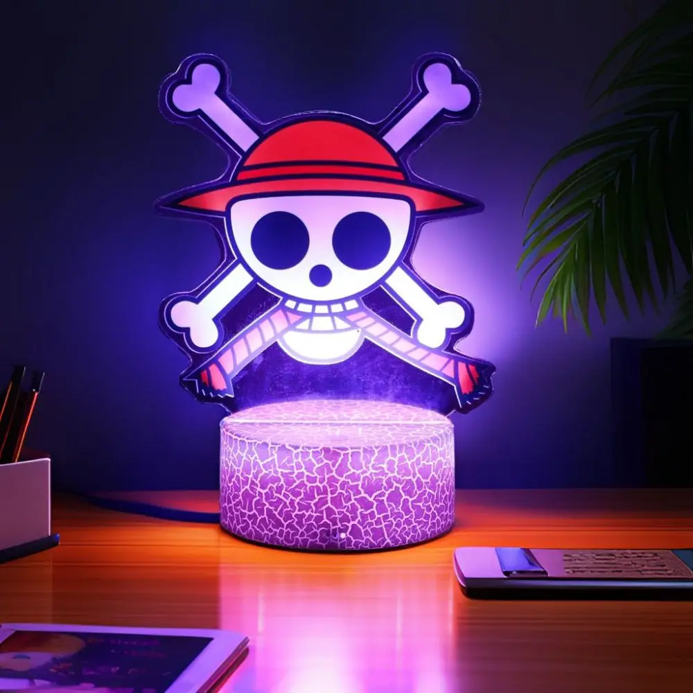 Actions Figure One Piece Luffy Zoro Anime Figures 3D Lamp PVC Action Collection Model Toys LED Night Light Kid Christmas Gift 3