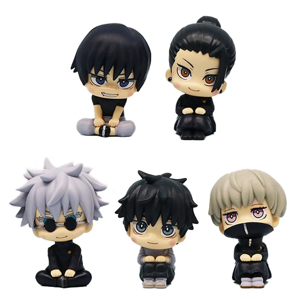 New 5Pcs/set Jujutsu Kaisen Cute Yuji Itadori Gojo Satoru Q Ver. PVC Action Figures Anime Figure Model Toys Collection Doll Gift 1